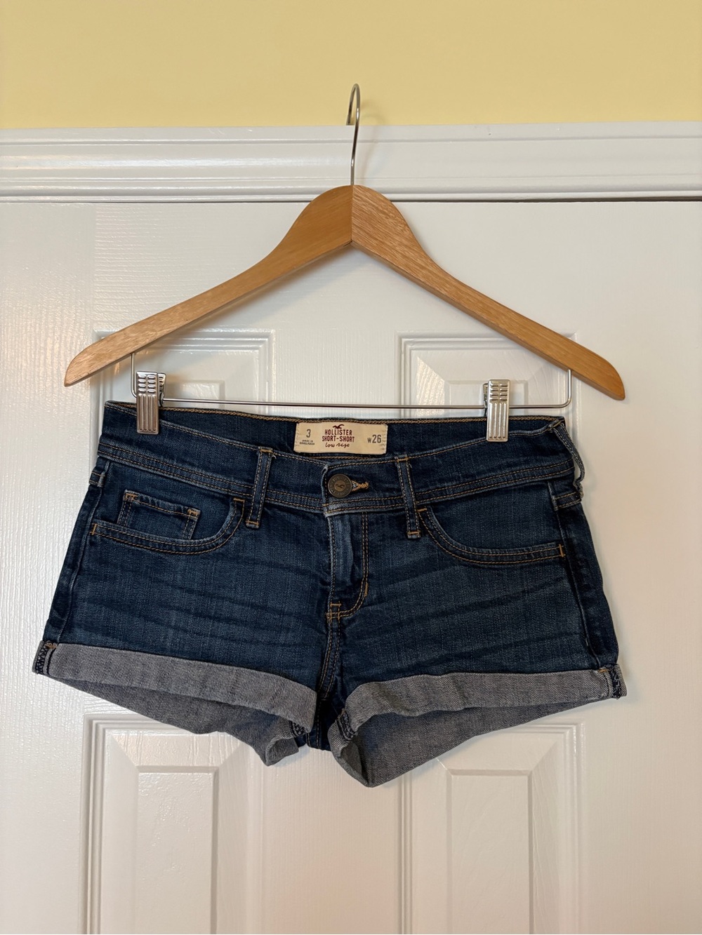 Hollister Dark Blue Cuffed Denim Shorts
